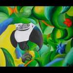 Papagei beim z'Vieri, 2007,
73 x 60 cm, Acryl,
CHF 890.--