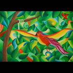 Paradiesvogel im Flug, 2007, 
100 x 80 cm, Acryl, 
CHF 950.--