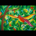 Paradiesvogel im Flug, 2007,
100 x 80 cm, Acryl,
CHF 950.--