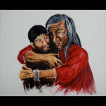 Indianer mit Enkel, 1999,
60 x 50 cm, CHF 1'490.--